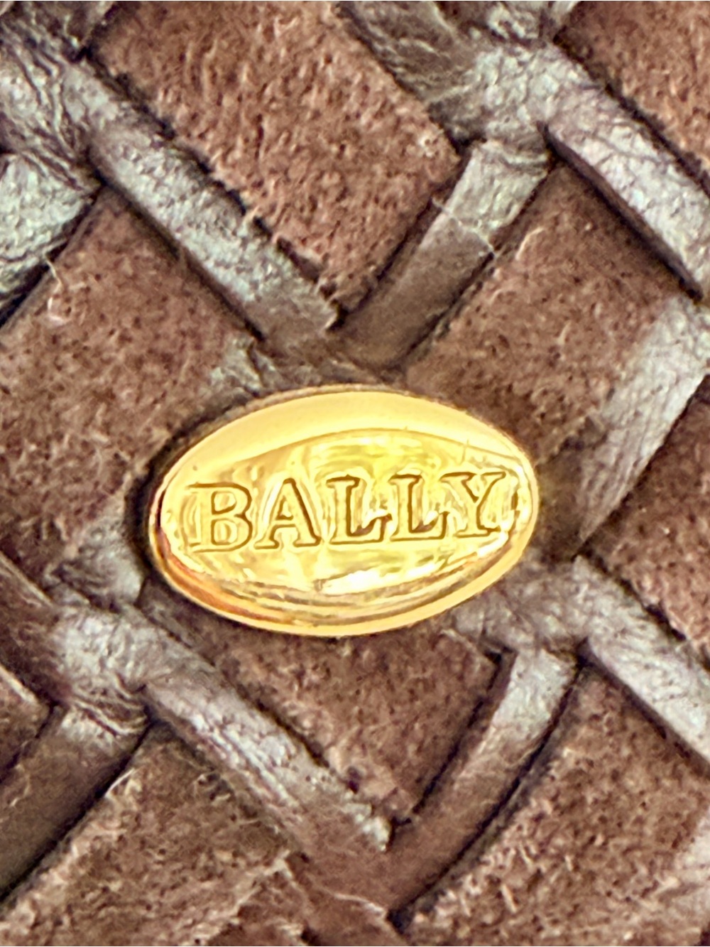 BALLY Vintage Basketweave Woven Leather Top Handle Satchel - Picture 4 of 14
